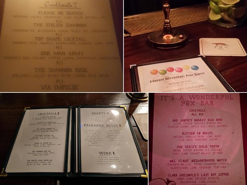 Fox Bar Menu
