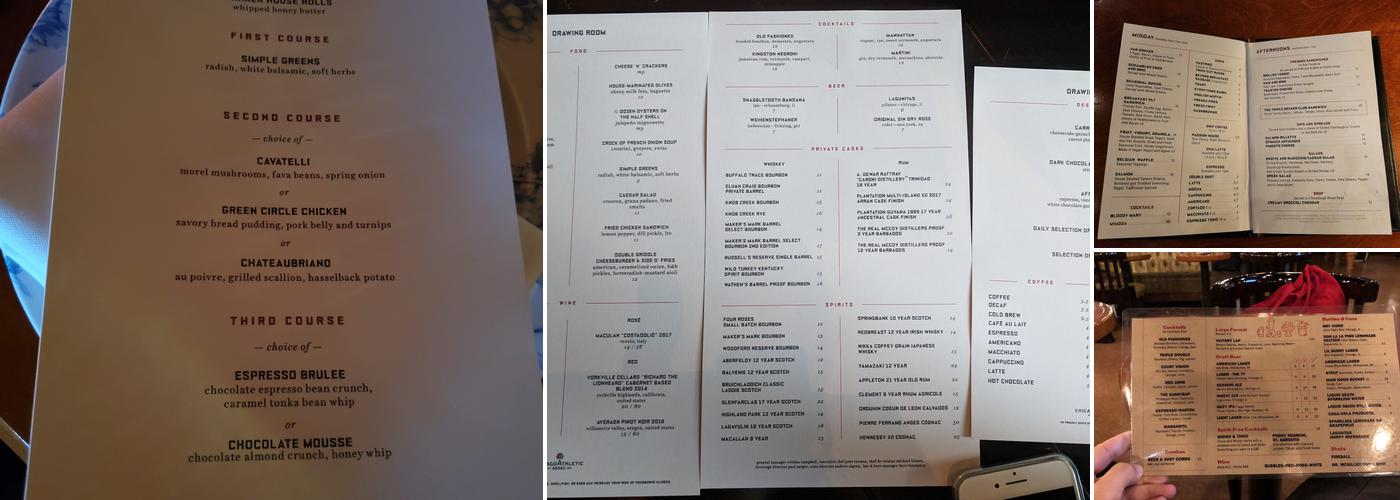 Drawing Room Menu