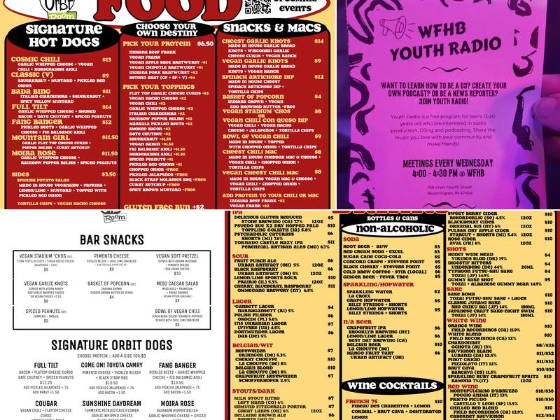 The Orbit Room Menu