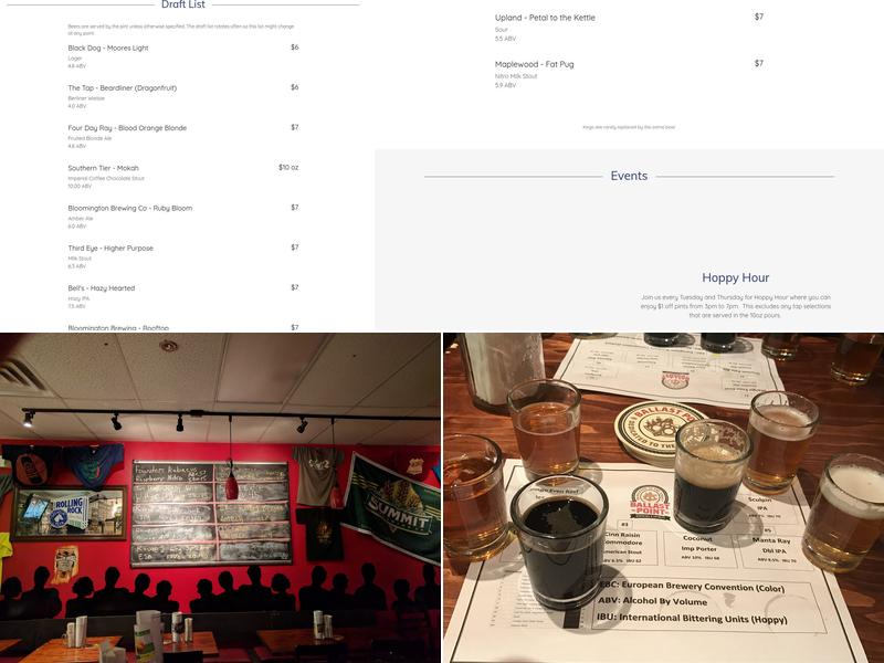 Hoppy Wobbles Pub Menu