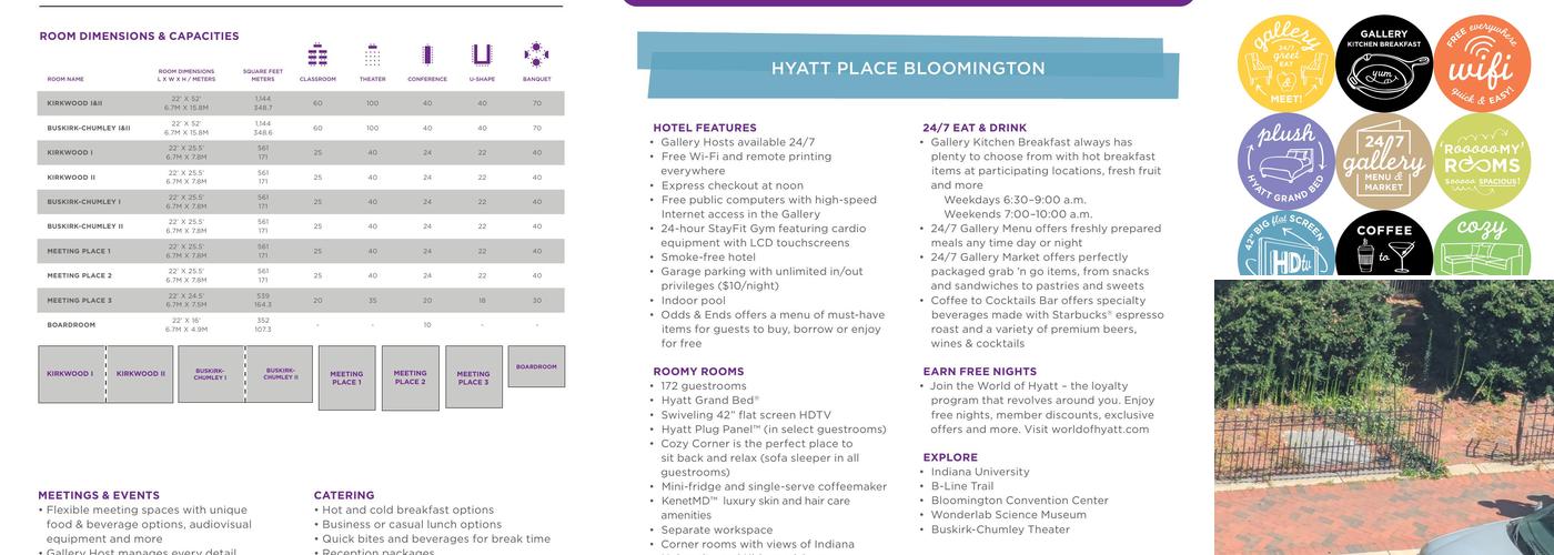 Hyatt Place Bloomington Menu