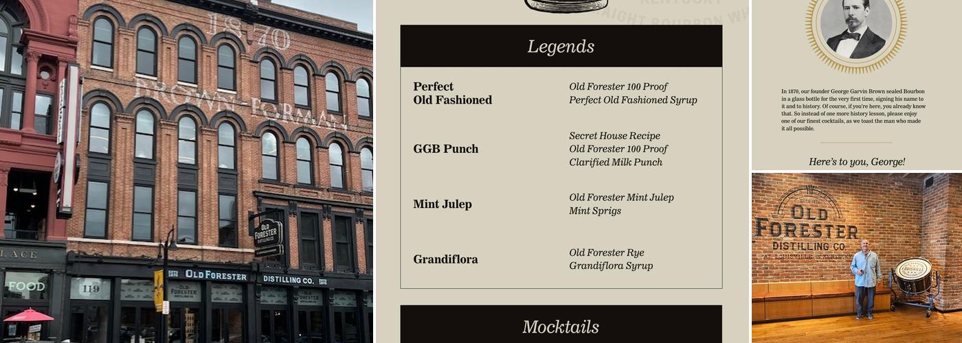 Old Forester Distilling Co. Menu