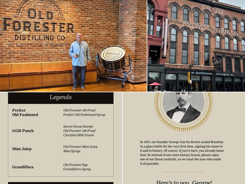 Old Forester Distilling Co. Menu