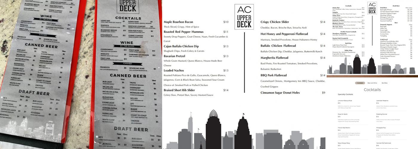 AC Upper Deck Menu