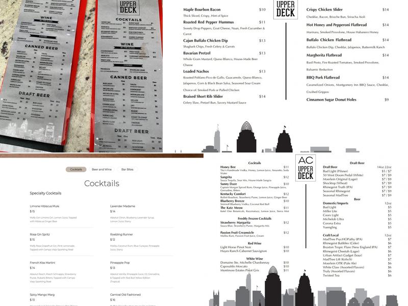AC Upper Deck Menu