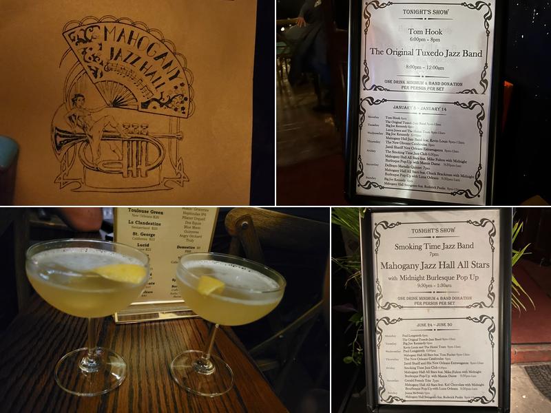 Mahogany Jazz Hall Menu