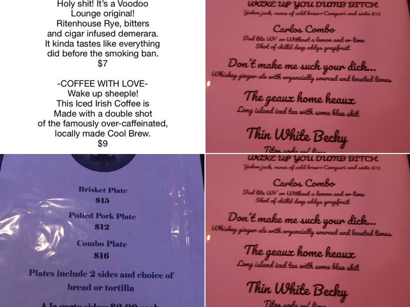 Voodoo Lounge Menu