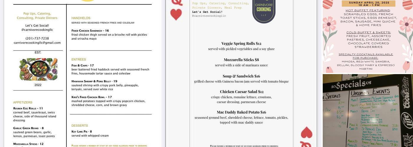 Fiddler Green Menu