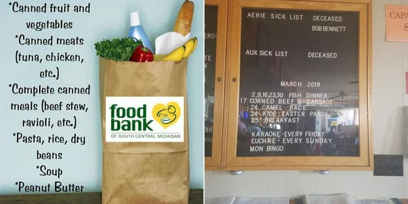 Battle Creek Fraternal Order of Eagles 299 Menu