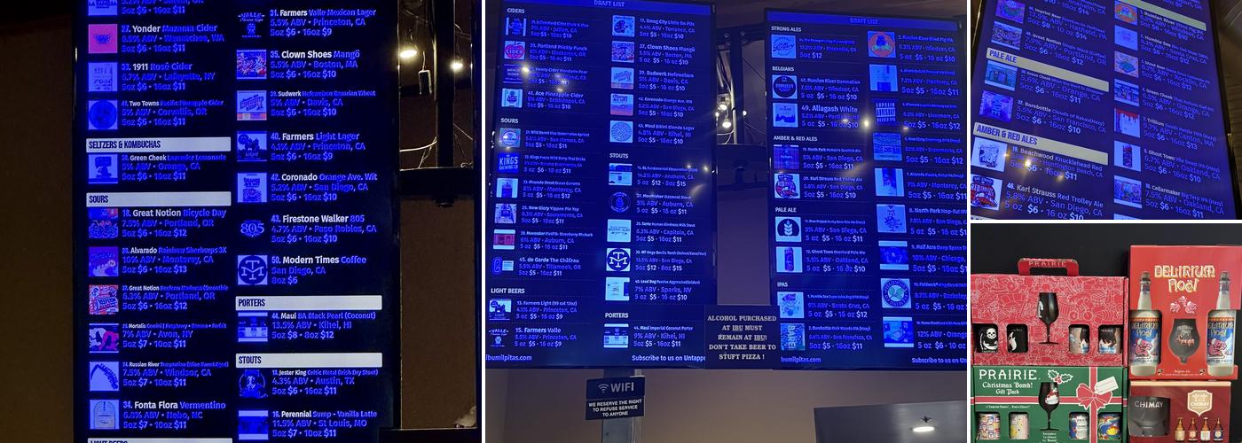 IBU Taproom & Bottle Shop Menu