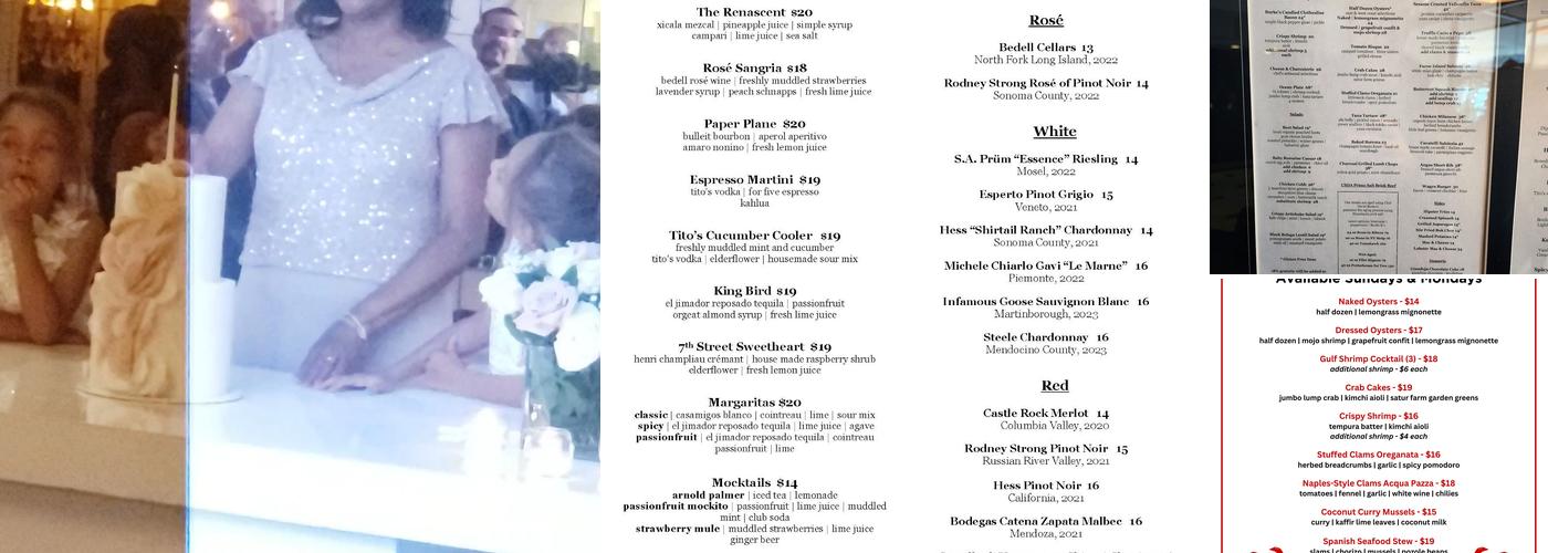 King Bar by David Burke Menu