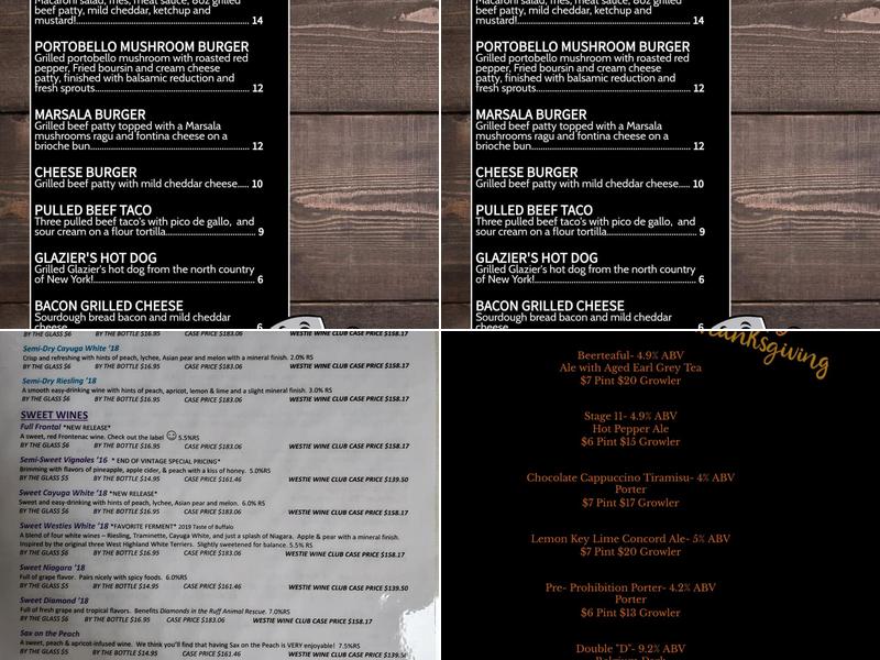 Griffs Brewery Menu