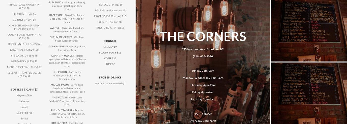 The Corners Menu