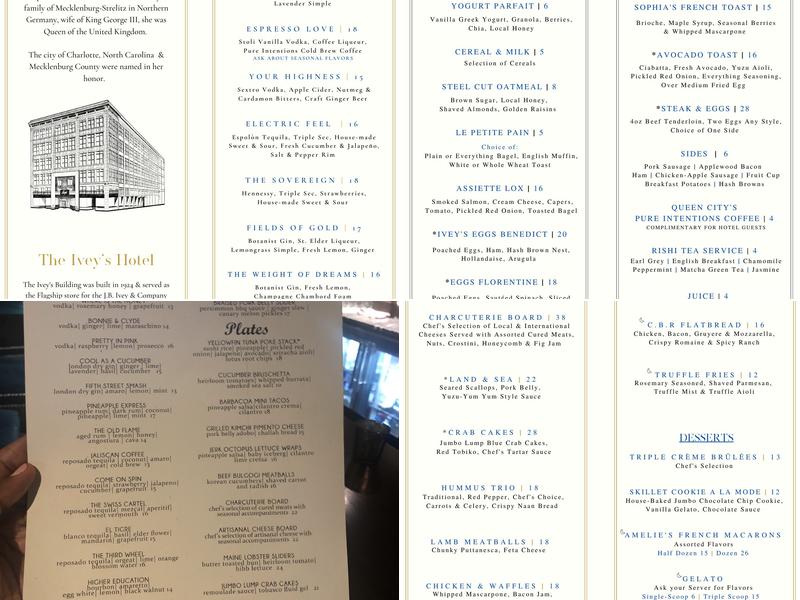 Sophia's Lounge Menu