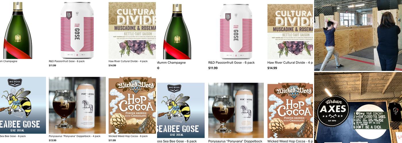 Urban Axes - Axe Throwing Menu