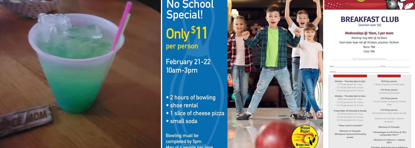 High Point Bowling Center Menu