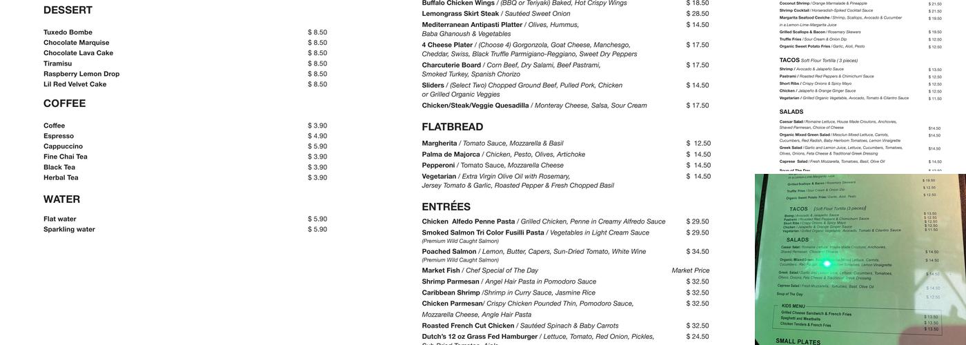 Dutch's Restaurant Menu