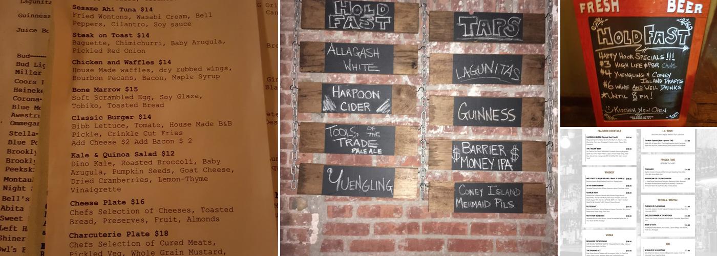 Hold Fast Kitchen and Spirits Menu
