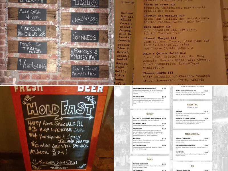 Hold Fast Kitchen and Spirits Menu