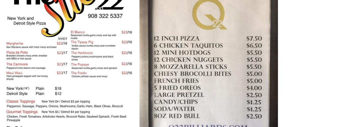 The Slice on 22 Menu