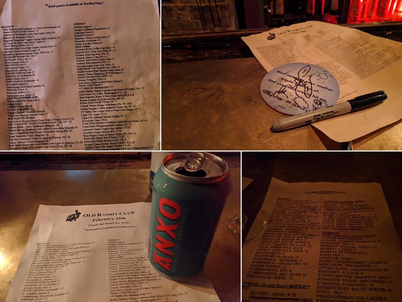 124 Old Rabbit Club Menu