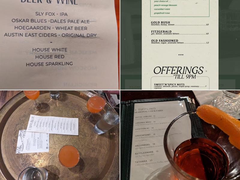 1 Tippling Place Menu