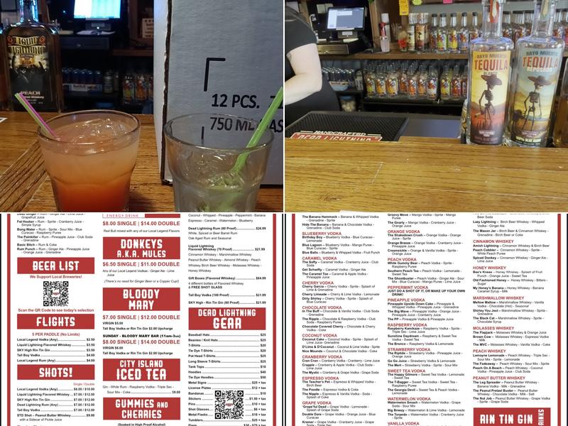 Dead Lightning Distillery Menu