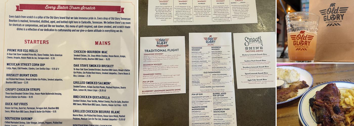 Old Glory Distilling Co. Menu