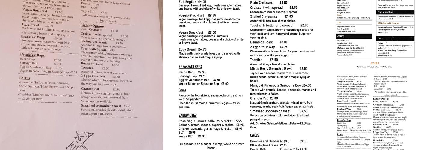 Browndog Coffee Menu