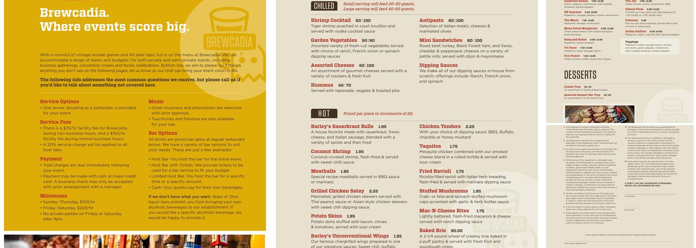 Brewcadia Menu