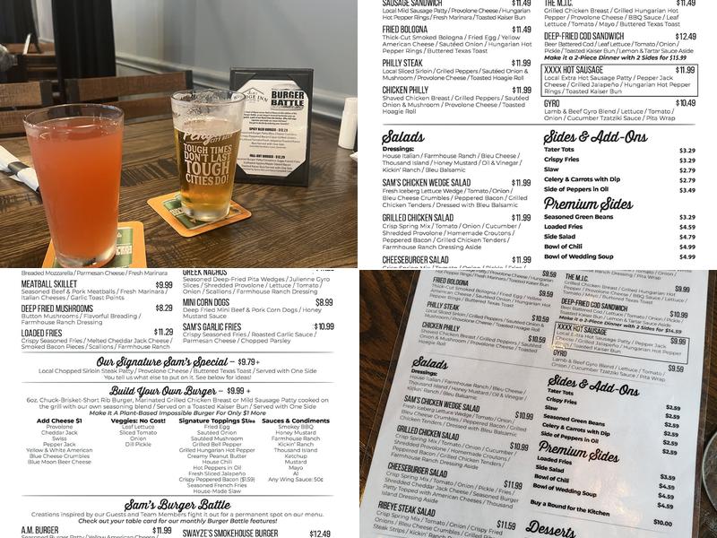 Sam's Wedge Inn Menu