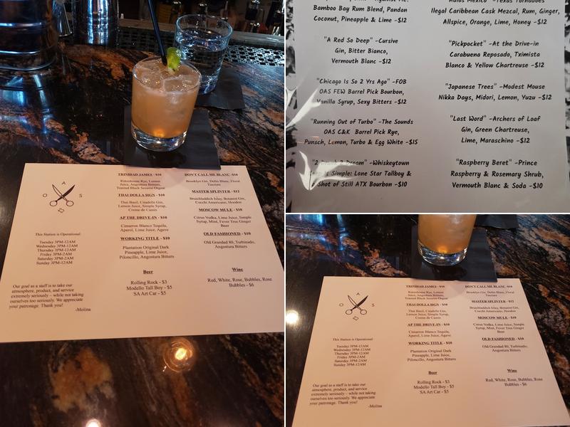 One Armed Scissor Menu