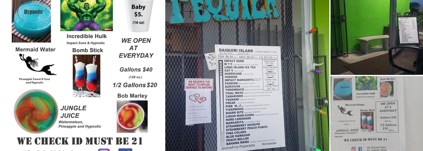 Daiquiri Island Menu