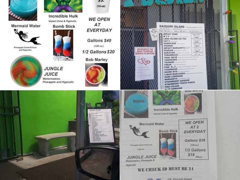 Daiquiri Island Menu