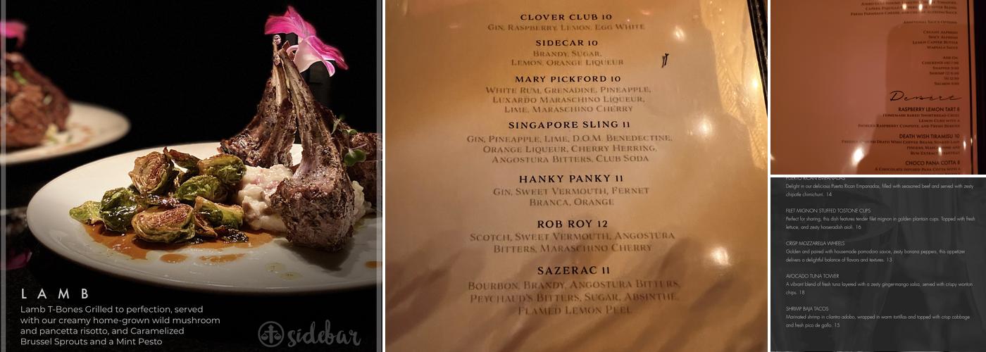 Sidebar Elegant Dining Menu