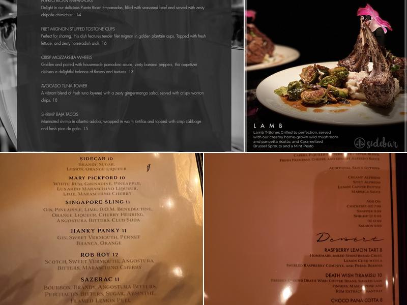 Sidebar Elegant Dining Menu