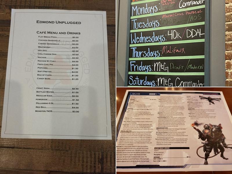 Edmond Unplugged Menu