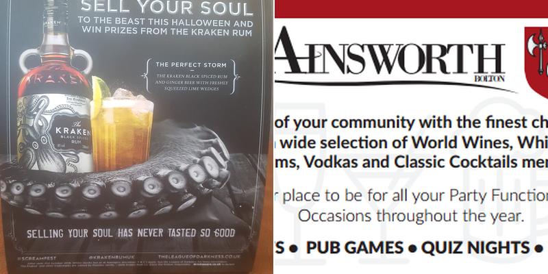 The Ainsworth Arms Menu