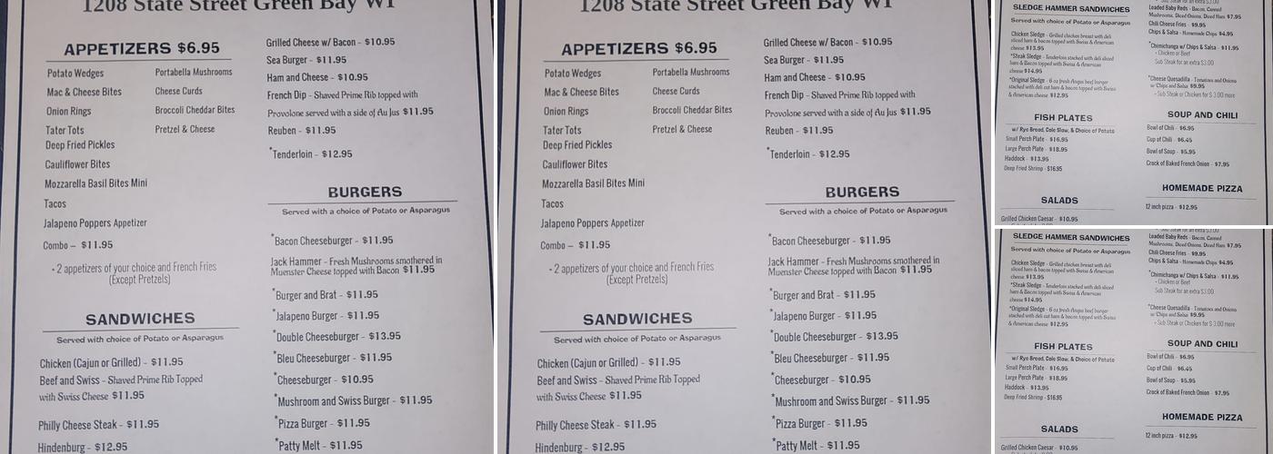 Hammer Inn Menu