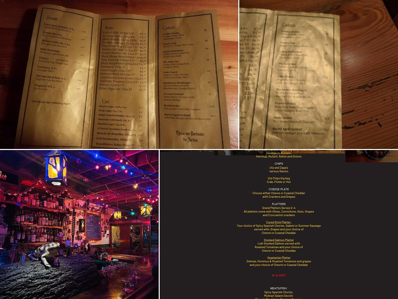 The Cozy Nut Tavern Menu