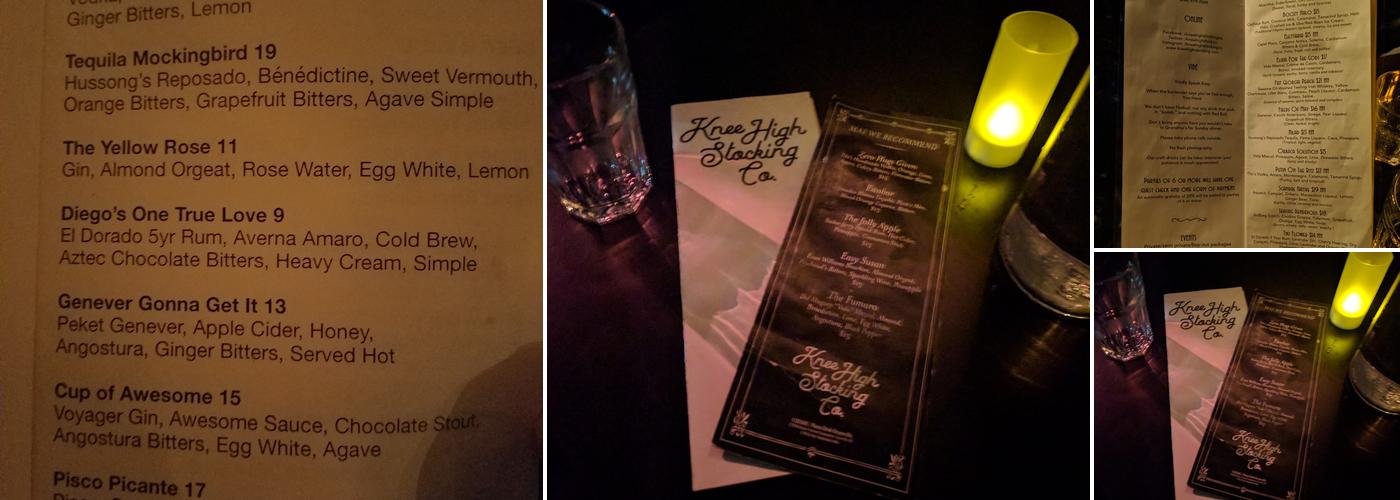 Knee High Stocking Co. Menu