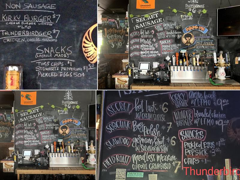 Thunderbird Tavern Menu
