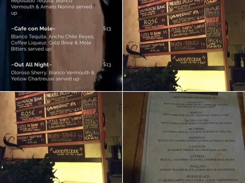 Driftwood Menu