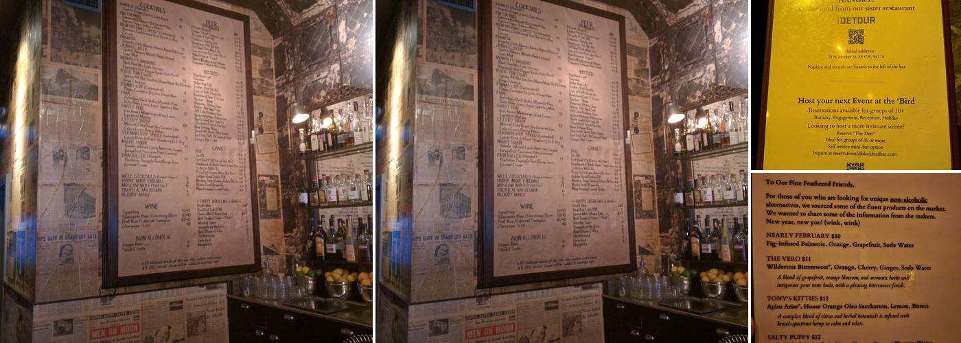 Blackbird Menu