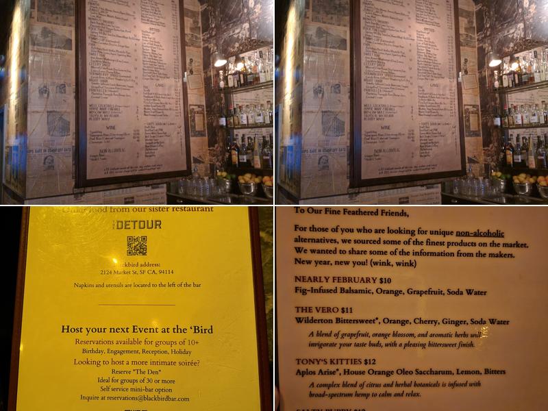 Blackbird Menu