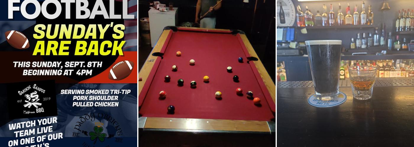 Paddy O'Brien's Irish Pub Menu