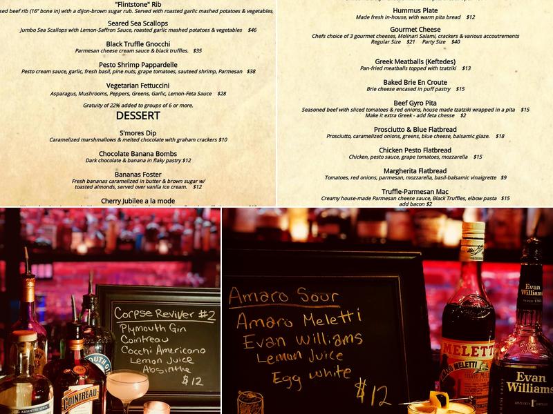 The Speakeasy at Baxters Menu