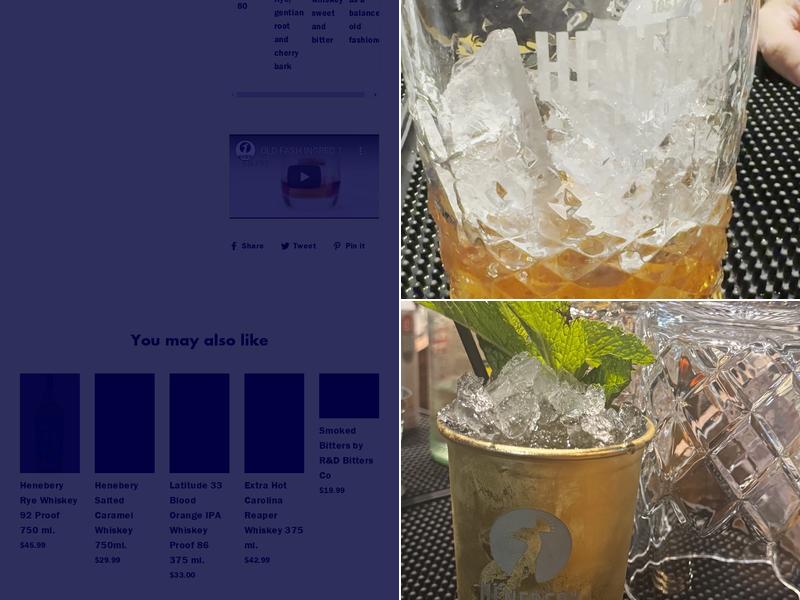 Henebery Spirits Menu