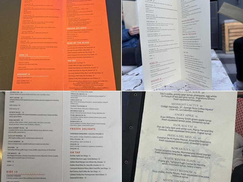 High Bar Menu