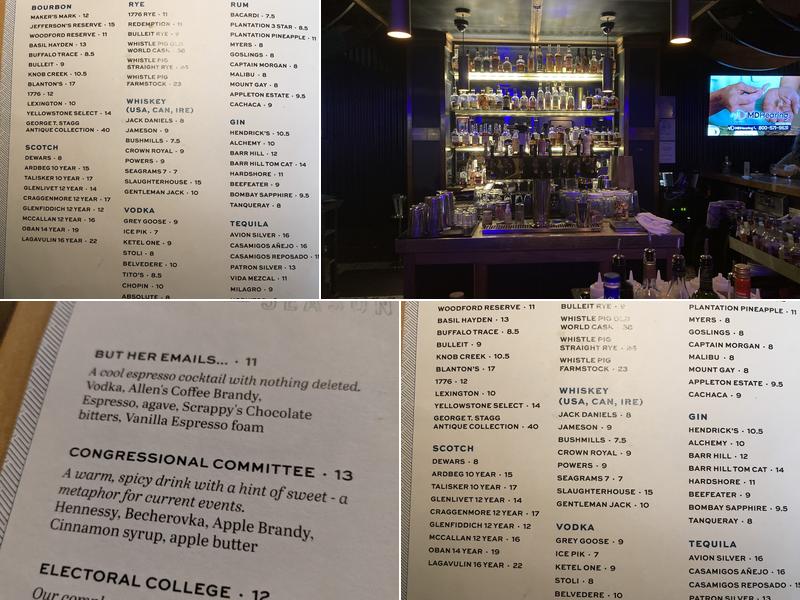 Sagamore Hill Lounge Menu